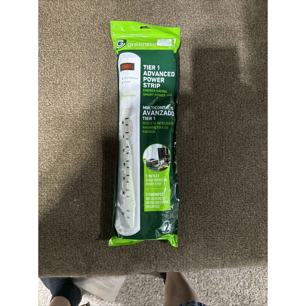 Greenlite Tier 1 Advanced Current Sensing 7 Outlet Power Strip Ideal For PC & TV